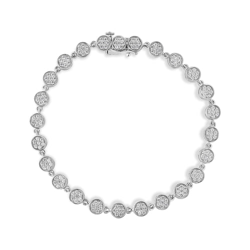 .925 Sterling Silver 2.0 Cttw Round Diamond Link Bracelet (G-H Color,