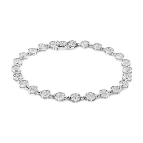 .925 Sterling Silver 2.0 Cttw Round Diamond Link Bracelet (G-H Color,