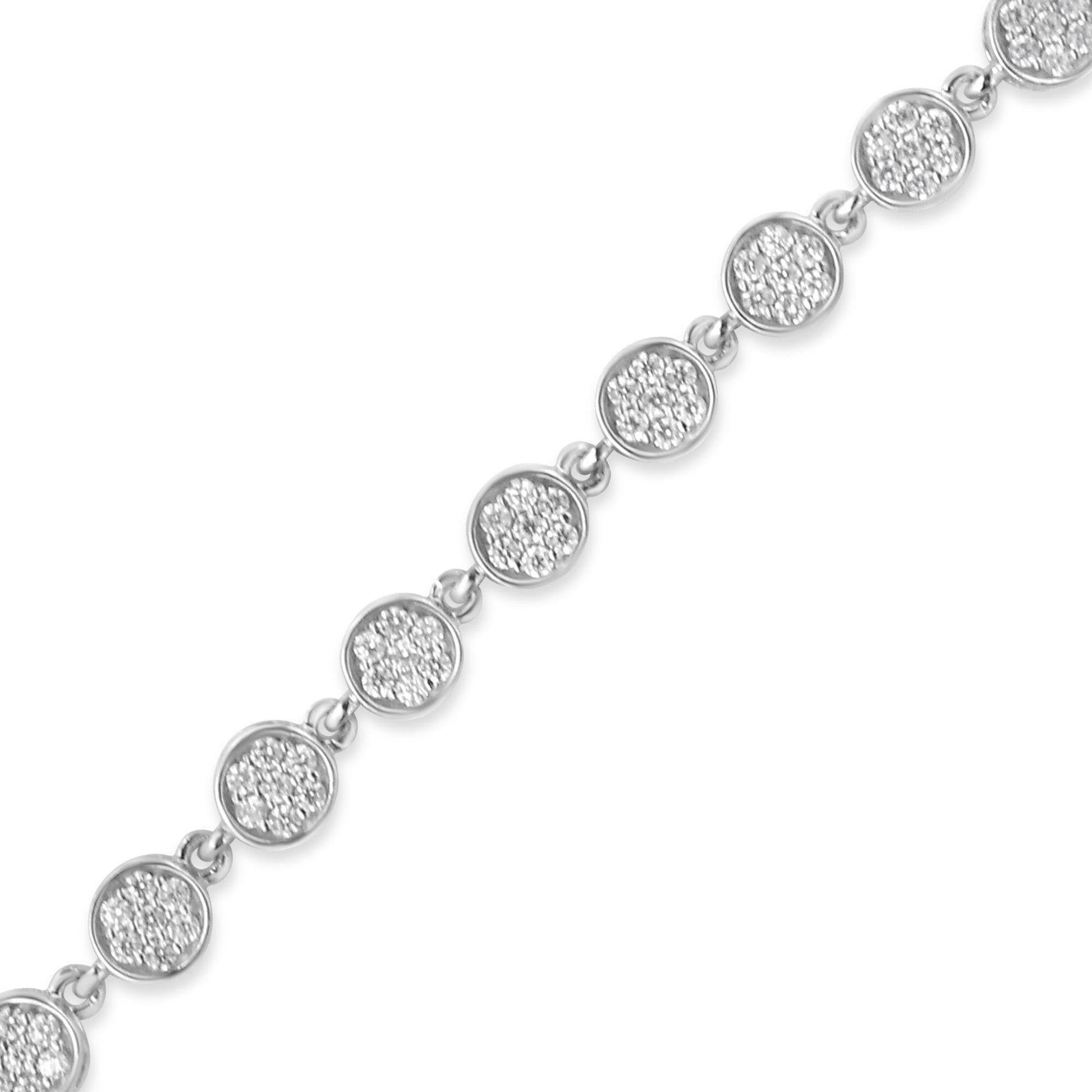 .925 Sterling Silver 2.0 Cttw Round Diamond Link Bracelet (G-H Color,