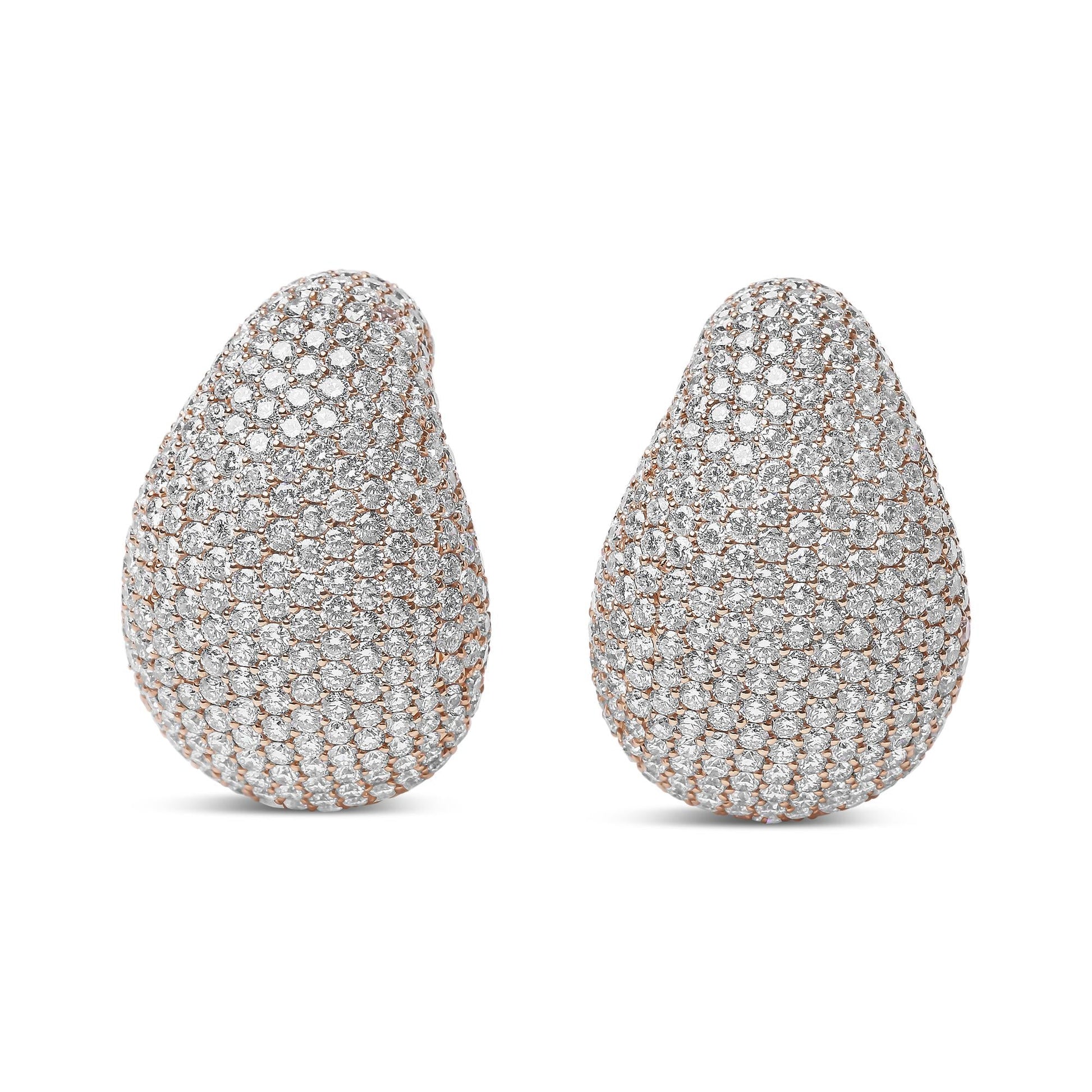 18K Rose Gold 13 1/5 Cttw Micro-Pave Diamond Sculptural Design
